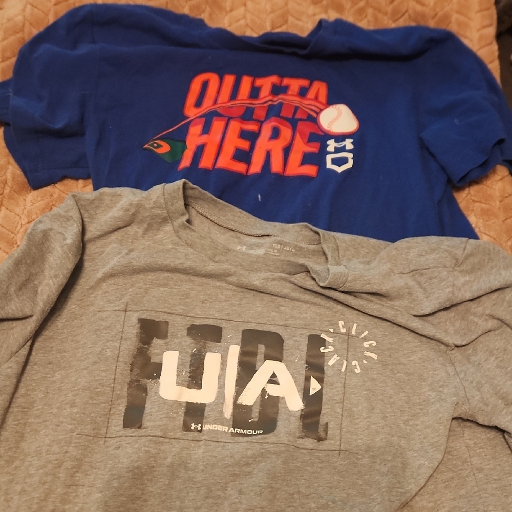 Under Armour Kids Blue and Gray Graphic Tees